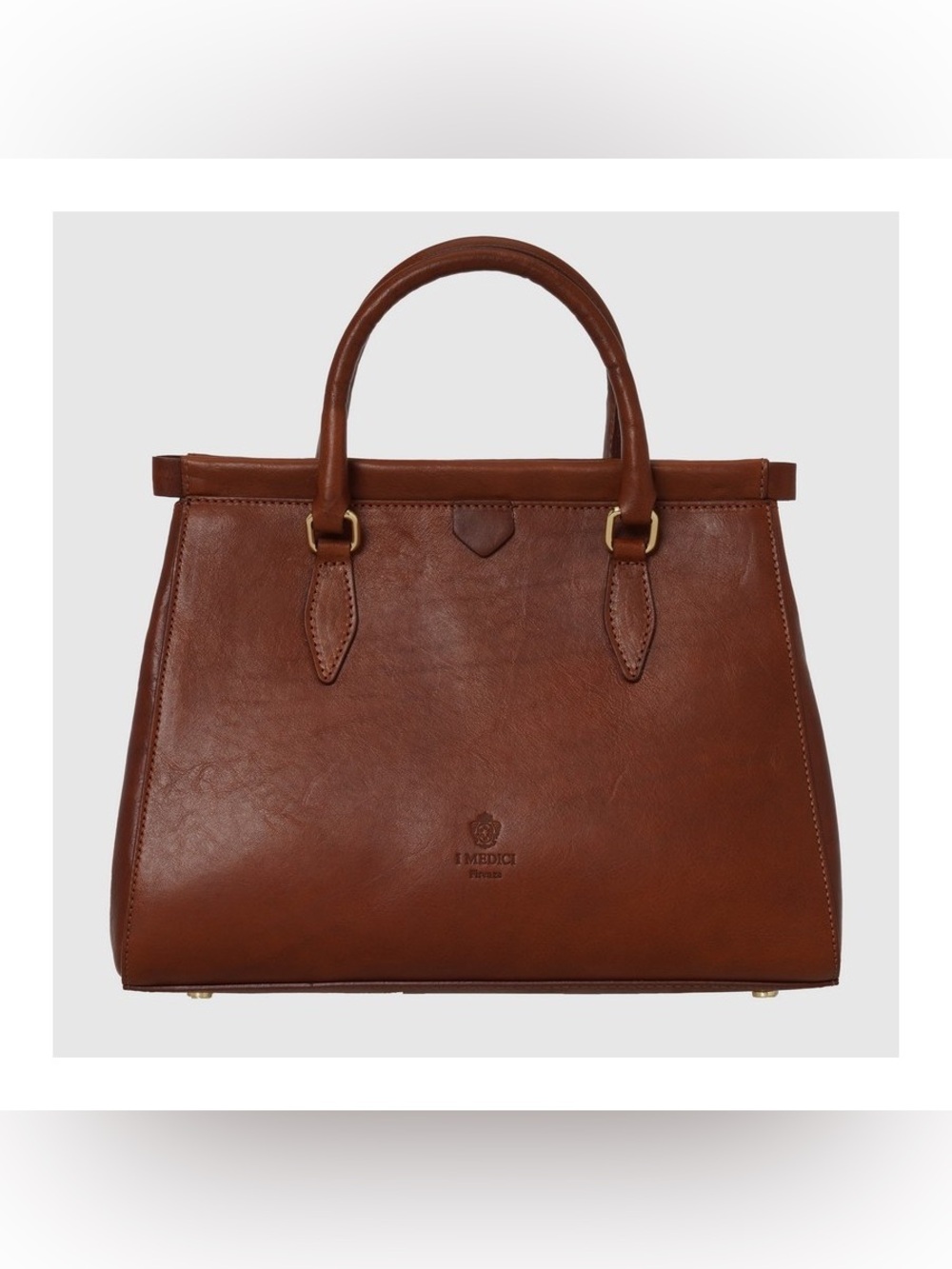 I Medici Firenze Brown Leather Top-Handle Satchel